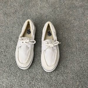 White Vans Off The Wall Boating Shoes